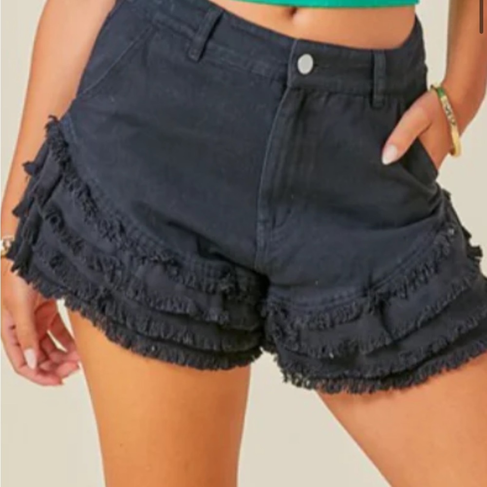 Day and moon denim shorts in black size small
